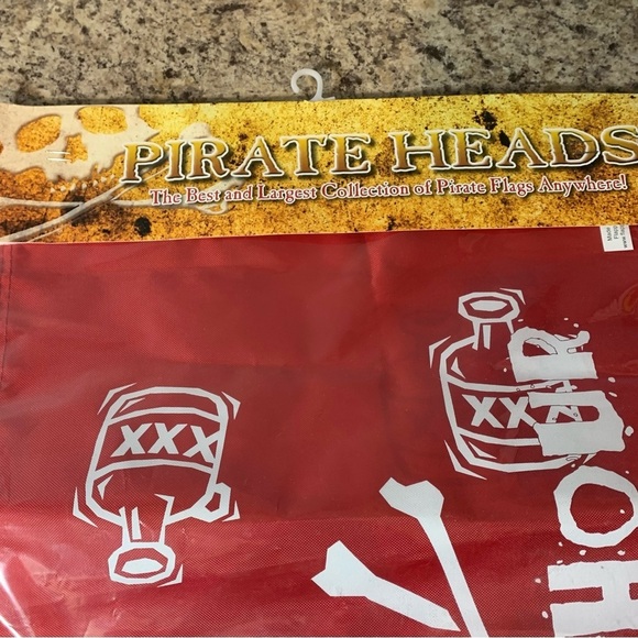 Flappin Flags: Happy Hour 2 sided Red/White Skull Water Resistant Flag - Picture 7 of 7